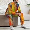 thumbnail image 7 of Hirioo Abstract Watercolors Tartan for Men's Pajama Sets 2 Piece Pjs Men's Long-Sleeved Pajama Set Button Down Sleepwear,S-XXL-Large, 7 of 7