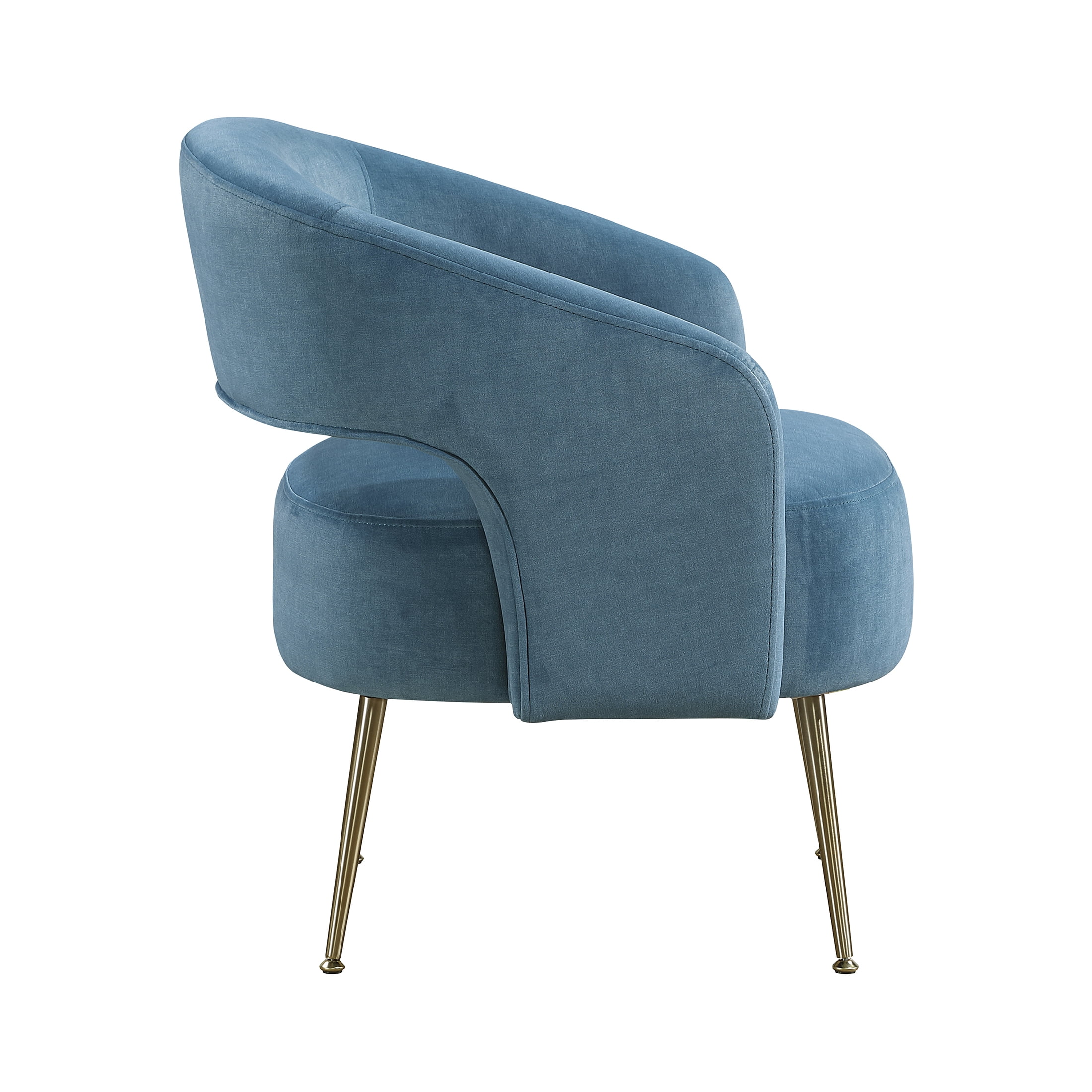 OakvillePark Arcluna Velvet Accent Chair with Metal Legs, Dark Teal
