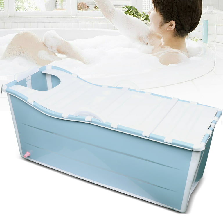 53 Extra Large Portable Foldable Bathtub with Cover for Adult, Family SPA  Soaking Tub for Small Bathroom, Thicken Multiple Layer Bathtub with Lid for