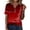 26# Deep Red, variant on Women Casual Christmas Printed Henley Tee, Notched V‑Neck Button Detail Short Sleeve Loose Fit Blouse Tops for Holiday Dark Blue XL