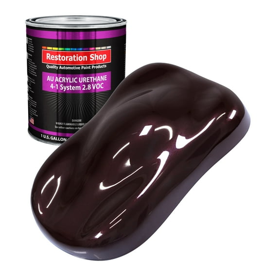 Restoration Shop Black Cherry Pearl Acrylic Urethane Auto Paint - Gallon Paint Color Only, Single Stage High Gloss