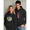 thumbnail image 4 of Bacon & Eggs Valentine's Day Gift for Him & Her Funny Matching Couples Hoodies Bacon Black XX-Large / Eggs Black XX-Large, 4 of 5
