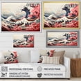 thumbnail image 4 of Designart "Masterpiece Pink Great Wave of Kanagawa II" Nautical & Beach Floater Framed Canvas Art Print, 4 of 7