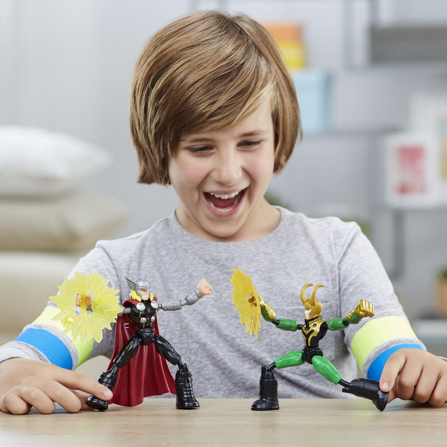 Marvel Avengers Bend and Flex Thor Vs. Loki Action Figure Toys, 6-Inch Flexible Figures, Includes 2 Accessories, Ages 4 And Up