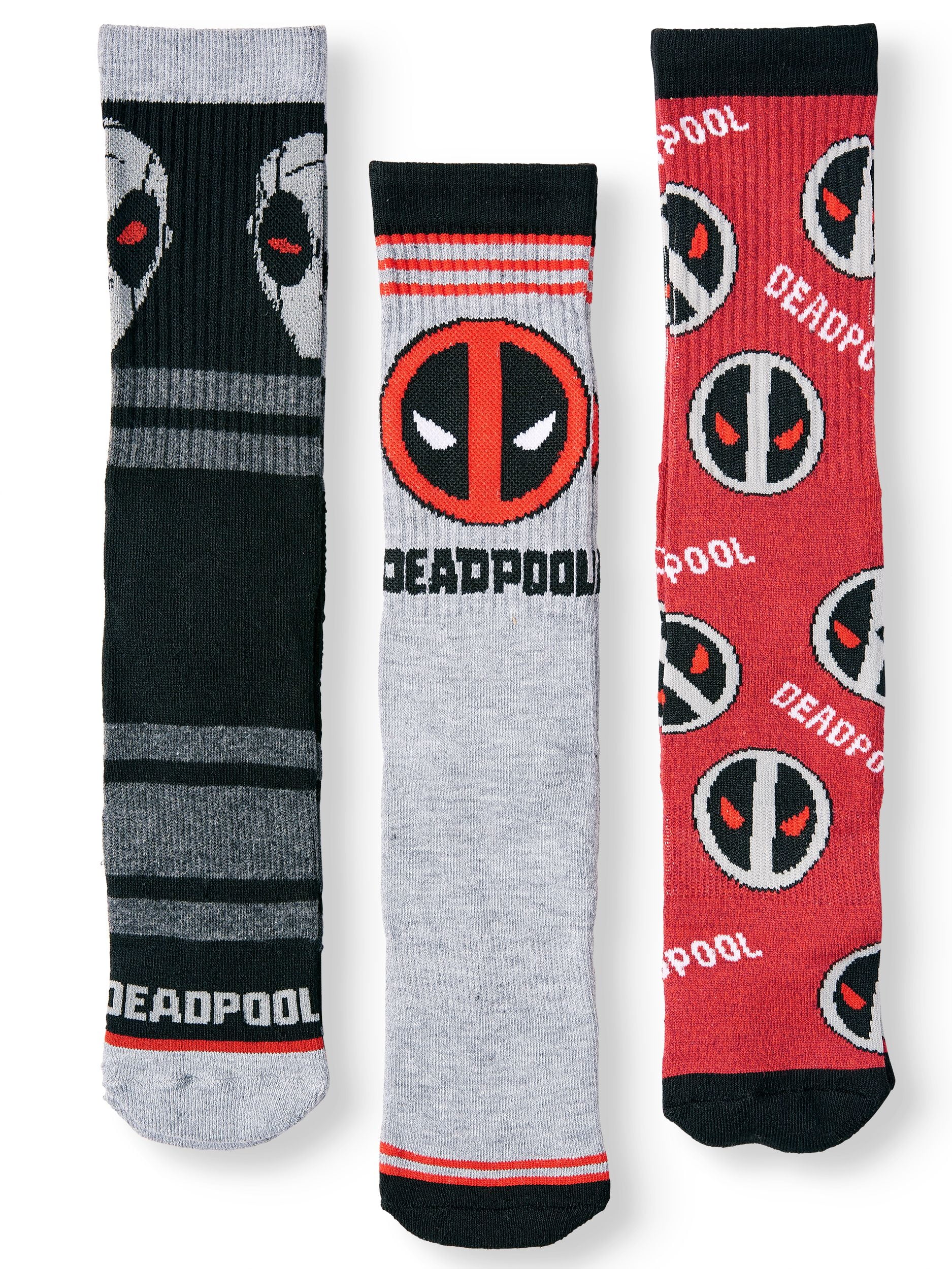 Men's Marvel Comics Deadpool 3-Pack Socks - Walmart.com