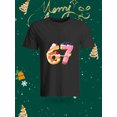 thumbnail image 1 of Fashionable and Personal 67 Digital Print White T-Shirt, Simple and Versatile Casual T-Shirt Suitable for Daily Wear. This white T-shirt features a stylish 67 digital print, making it a great choice, 1 of 6