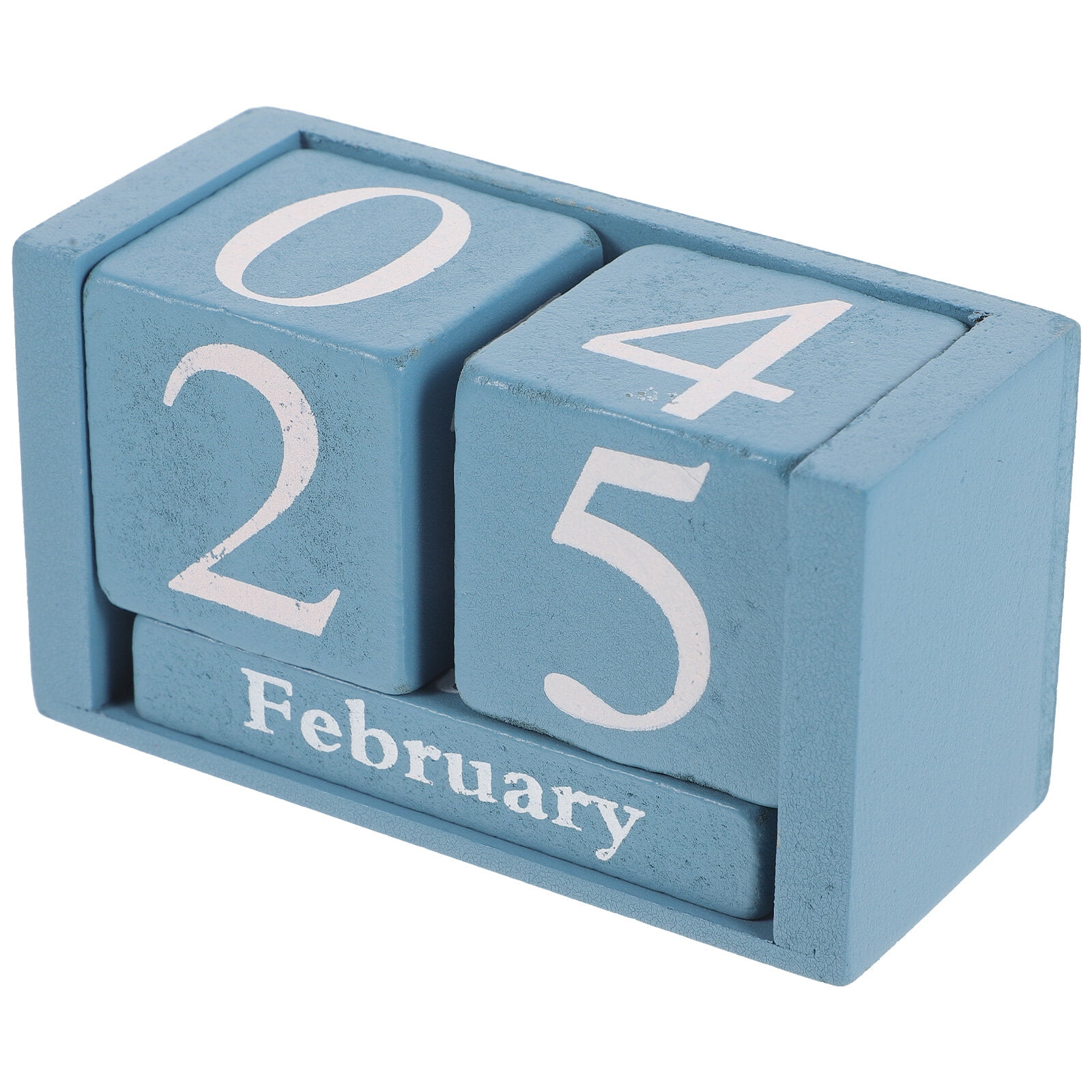 Desk Block Calendar Decorative Desktop Perpetual Calendar Office Rustic Decoration