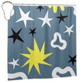 thumbnail image 2 of YFYANG Waterproof Bathroom Shower Curtain, Gray-Blue Geometric Star Pattern Shower Curtain Set with Hooks, Home Bathroom Tub Decor - 72 "x72", Iron Hooks, 2 of 6