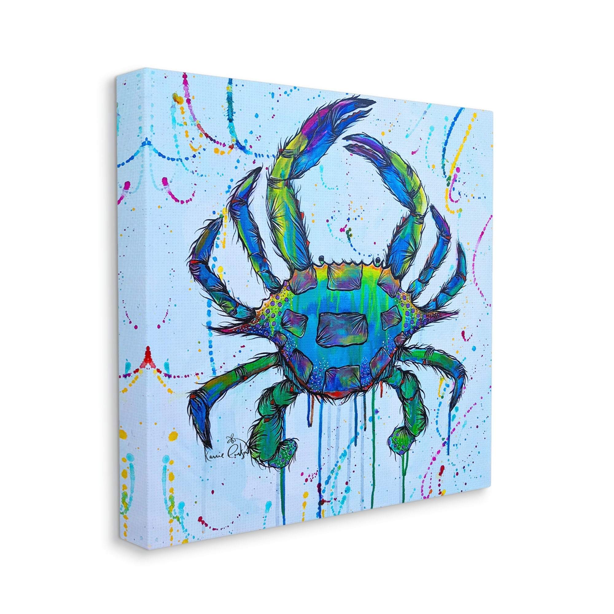 Stupell Industries Street Style Crab Paint Splatter Urban Design Painting Gallery Wrapped Canvas Print Wall Art, Design by Karrie Evenson