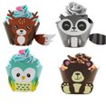 thumbnail image 4 of MasteelfCA 12pcs Cartoon Bear Patterns Cupcake Wrappers Paper Baking Cake Decoration Wraps for Baby Shower Birthday Party (6 Patterns), 4 of 7