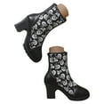 thumbnail image 6 of Oyedens High Heels Ankle Boots for Women Skeleton Design Slip on Dress Ankle Booties Party, 6 of 7