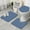 Blue Bigfoot Pattern, variant on Beige Bigfoot and Pine Tree Pattern Bathroom Rugs Sets 3 Piece,Toilet Cover Set,Absorbent Non Slip Bathroom Mats Sets with U-Shaped Contour Rug Toilet Rug Set