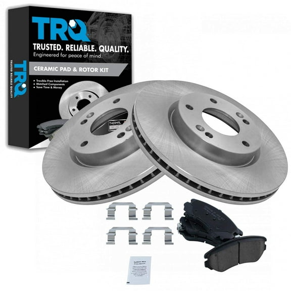 TRQ Front Brake Pad & Rotor Kit Brake Pads Brake Rotor Ceramic Fits Select 2006-2010 Hyundai Sonata 2003-2008 Tiburon 2005-2009 Tucson Kia Optima 2012-2013 Soul 2005-2010 Sportage