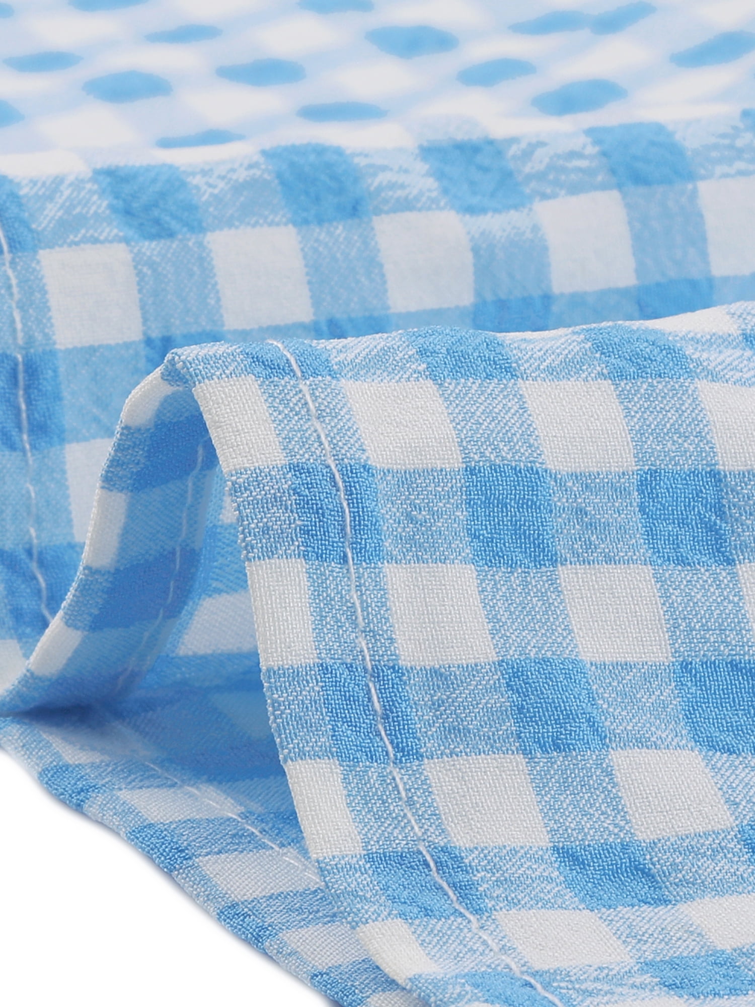 DARING DIVA Women's Summer Square Neck Gingham Cap Sleeves Blouses XL Blue