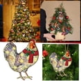 thumbnail image 2 of iju7gthy Christmas Day Christmas Rooster Pendant Home Christmas Tree Wooden Pendant, 2 of 9