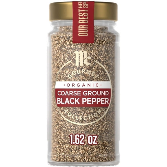 Pack Of 3 McCormick Gourmet Organic Coarse Ground Black Pepper, 1.62 oz (Package May Vary)