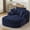 Blue, variant on Oversized Chaise Longue Chair Indoor, Modern Upholstered Chenille Deep Seat Sofa Bed with Throw Pillows and Armrests, Sleeper Sofa Couch for Living Room, Bedroom Apartment
