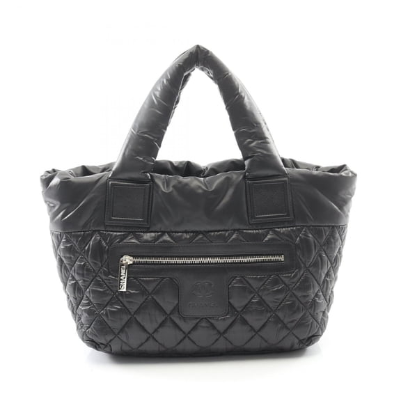 Pre-Owned CHANEL Coco Cocoon Small Tote Bag, Nylon and Leather, Women's, Black... (Good)