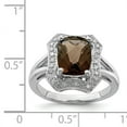 thumbnail image 2 of Sterling Silver Smoky Quartz & Diamond Ring. Carat Wt- 0.12ct. Gem Wt- 2.96ct, 2 of 2