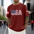 thumbnail image 2 of Puliio Usa 250Th Anniversary T-Shirts For Men Fasion Printed Short Sleeve Tee Celebrate 250Th Anniversary Of America Patriotic Veteran T Shirt（Wine,M), 2 of 4