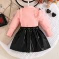 thumbnail image 5 of Kiijoy Newborn Girls Outfits Knit Long Puff Sleeve Pullover Top Skirt Set, Sizes 9-12M, 5 of 8