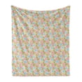thumbnail image 1 of Bouquet Soft Flannel Fleece Throw Blanket, Vintage Romantic Rose Bouquets Wedding Mothers Day Love, Cozy Plush for Indoor and Outdoor Use, 60" x 80", Pink Azure Blue, by Ambesonne, 1 of 5