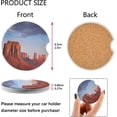 thumbnail image 3 of Coolnut 2 Pack 2.5 inch Car Coasters for Drinks Absorbent, Utah Monument Valley Ceramic Car Cup Holder Coaster for Your Car with Fingertip Grip Home Decor, 3 of 6