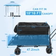 thumbnail image 5 of Foldable All-Terrain Wagon Cart with Double Decker Storage, 450 lbs Capacity, Silent 360° Wheels, Tailgate, Cupholder, and Extra Extender, Heavy Duty Collapsible Wagon for Camping, Shopping, Garden, 5 of 12