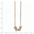 thumbnail image 3 of Finest Gold Stainless Steel Polished Rose IP-Plated with CZ 16.5 in. with 2 in. Extension Necklace, 3 of 3