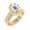 Yellow Gold, variant on Bristol - 2.75ct Total Emerald Cut Diamond Engagement Ring with Side stones and Invisible Halo