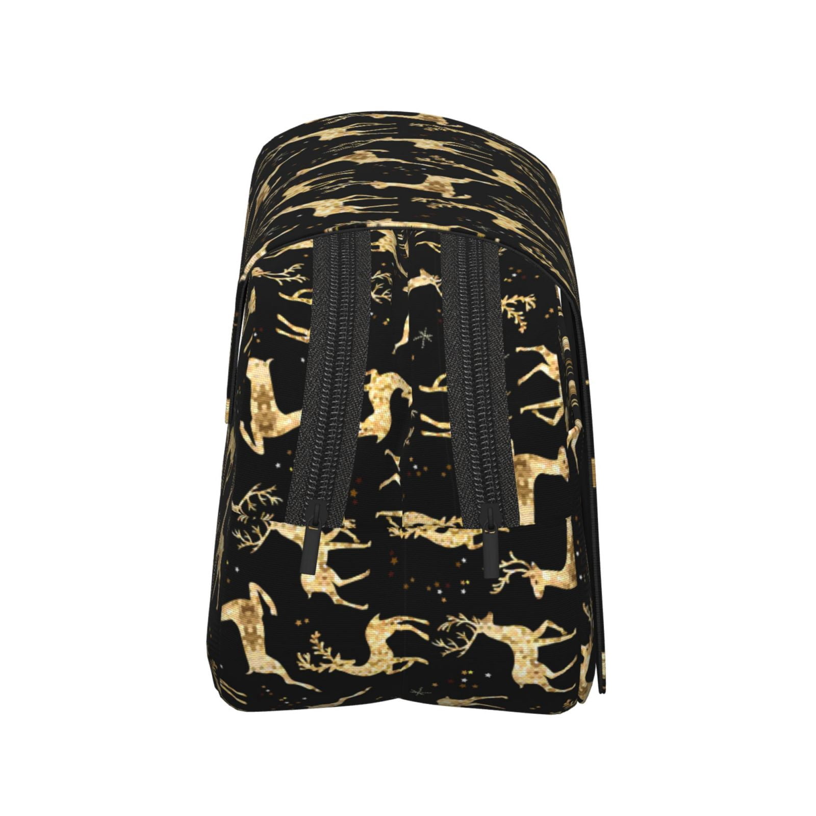 Rateoe Christmas Gold Deers Pattern Double Clamshell Pen Case, Storage Organizer with Two Zipper Compartments– Holds Up to 50 Pencils & Pens