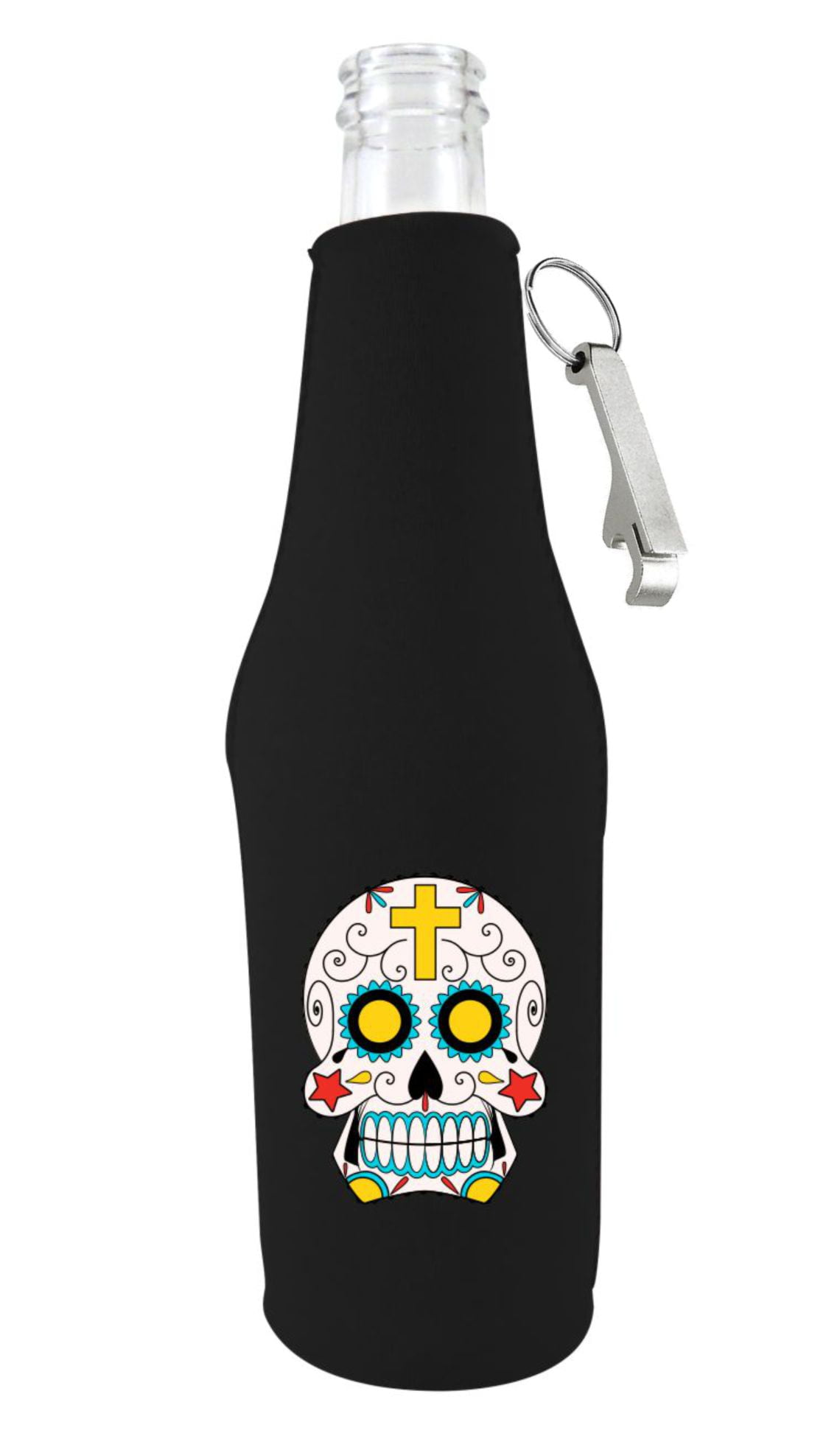 Skull Bottle Koozie Black with Green Imprint – Diesel Life®