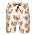 thumbnail image 3 of Honeii's Squirrel Playing Print Men's Casual Shorts with Drawstring，Swim Trunks Quick Dry Beach Shorts, 3 of 5
