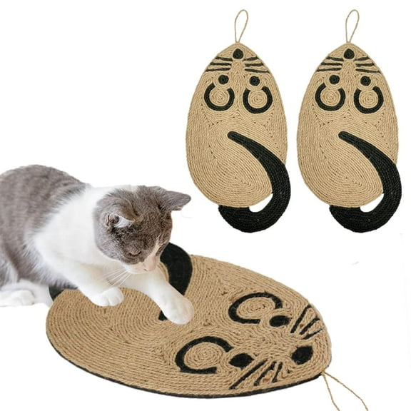 Cat Scratcher Pad Natural Sisal Cat Scratcher Mat Cat Floor Scratching Pad Rug Grinding Claws Cute Hanging Mat Cat Sleeping Pad Protecting Furniture Carpets for Indoor Cats