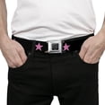 thumbnail image 3 of Buckle-Down Belt, Seatbelt Buckle Belt, Star Black Pink, Youth 22 to 32 Inches, 3 of 9