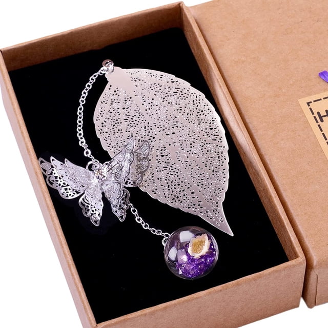 Toirxarn Marcapáginas de plumas de metal, marcadores de libros de mariposa, bonitos regalos para mujeres, ideal para cumpleaños, Navidad, accesorios de lectura creativos para amantes de los libros, le