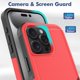 thumbnail image 4 of Funda híbrida a prueba de golpes con agarre antideslizante para Apple iPhone 16 Pro (6.3") (grip rojo), 4 of 6