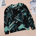 thumbnail image 6 of Sweatshirt For Womens Crewneck Geometric Lattice Hoodies Teen Girls Cute, 6 of 7