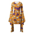 thumbnail image 4 of Women's Halloween Magic Long Sleeve Ladies Pumpkin Costume with Round Neck Swing Dress Yellow XXL, 4 of 5