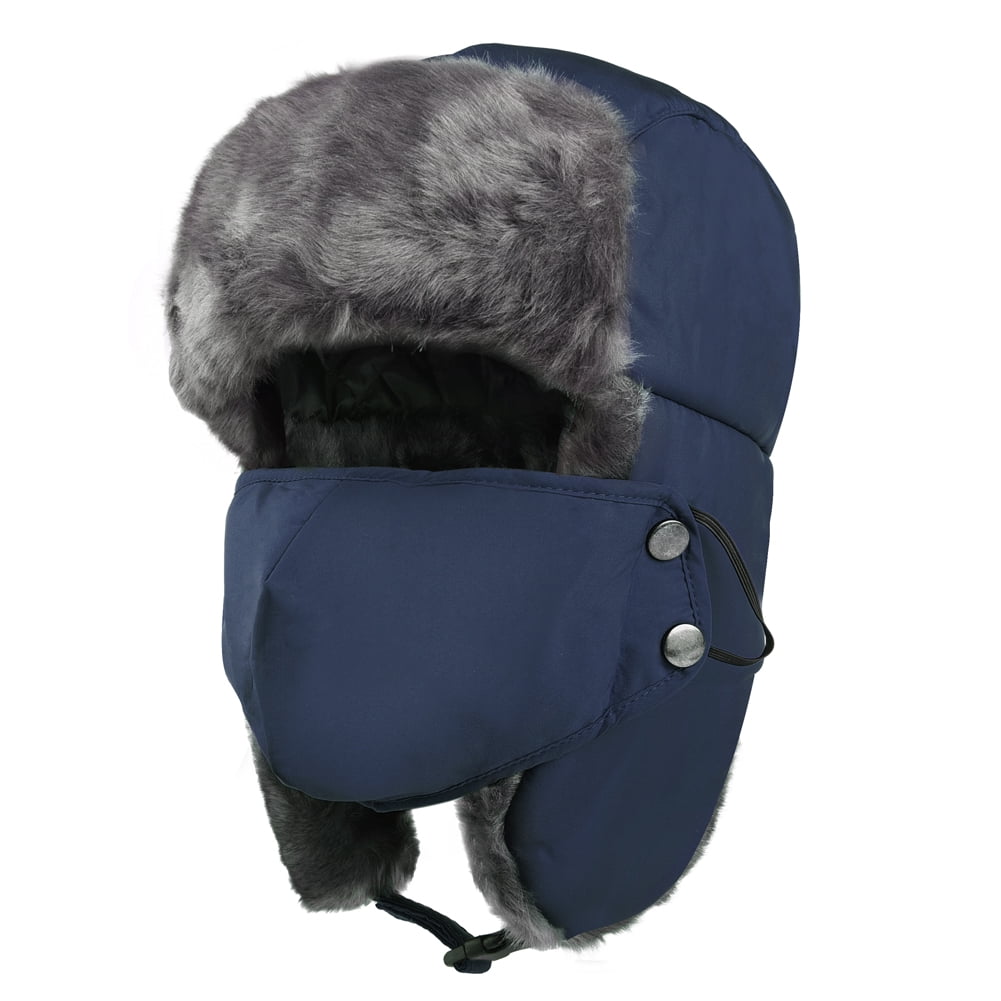 Unisex Winter Trooper Trapper Faux Fur Ear Flap Nylon Super Warm Soft Bomber Hat 