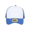 thumbnail image 2 of TopHeadwear Low Profile Trucker Foam Mesh Hat, White/Royal, 2 of 2