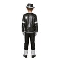 thumbnail image 5 of Pop Star Halloween Costume Set, Black Sequin Jacket, Trousers, Hat, Gloves, 80s Retro Stage Outfit, 5 Piece, 5 of 6