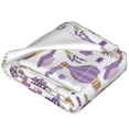 thumbnail image 2 of Bixox Fleece Blanket Lavender Flowers Pattern Super Soft Double-Sided Microfiber Flannel Blanket for Sofa, Bed, Couch, Suitable for All Seasons - 80"x60", 2 of 5