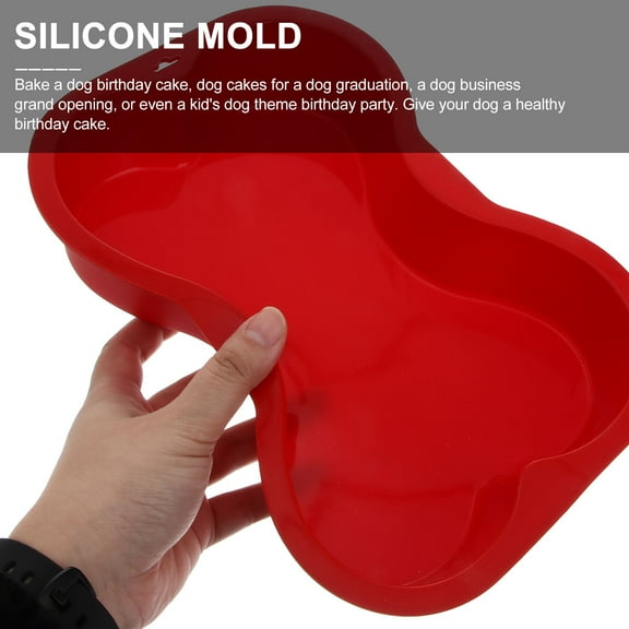 LEORX Silicone Dog Bone Shape Cake Pan for Pets Nonstick Oven Microwave Freezer Safe