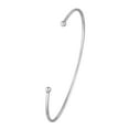 thumbnail image 3 of 14K White Gold 3mm Cuff Bangle with Beaded Ends - Women - Jewelry Addict, 3 of 4