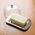 thumbnail image 3 of Stainless Dish | Premium Butter Dish with Lid and Easy Grip Handle | Easy to Use and afe Safe | 18.5cm x 12.2 X 6.8cm transparent lid, 3 of 7