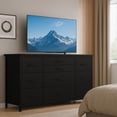 thumbnail image 1 of 10 - cajón cómoda mesa de TV con power outlet para 55 - pulgada tv: de anchura almacenamiento gabinete para dormitorio, sala de estar, y entrada, wood - top consola mesa, 1 of 8