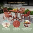 thumbnail image 6 of WestinTrends Playa 5-Piece Outdoor Square Patio Dining Table Set with Stackable Patio Dining Chairs, Red, 6 of 16