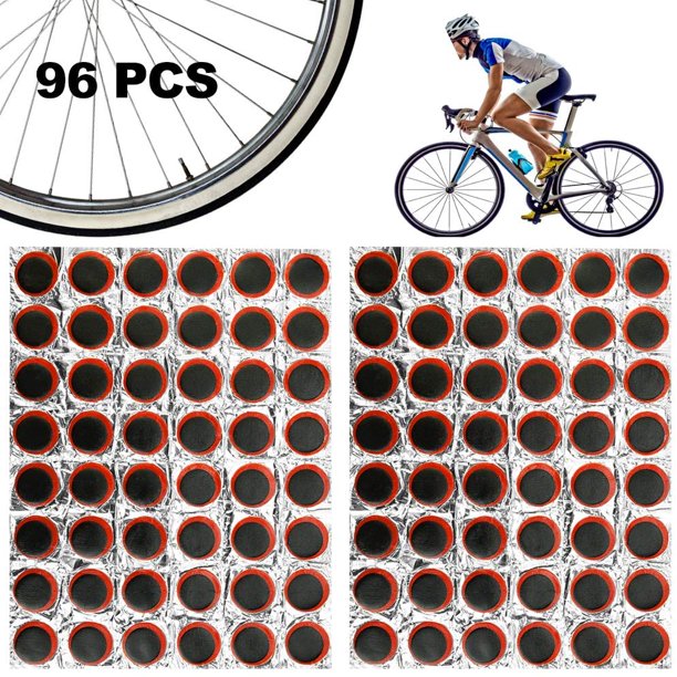 kit de reparación de pinchazos para bicicleta, parche redondo portátil, parche cuadrado para bicicleta, para reparación de neumáticos de motocicleta (96 piezas cada uno redondo y cuadrado)