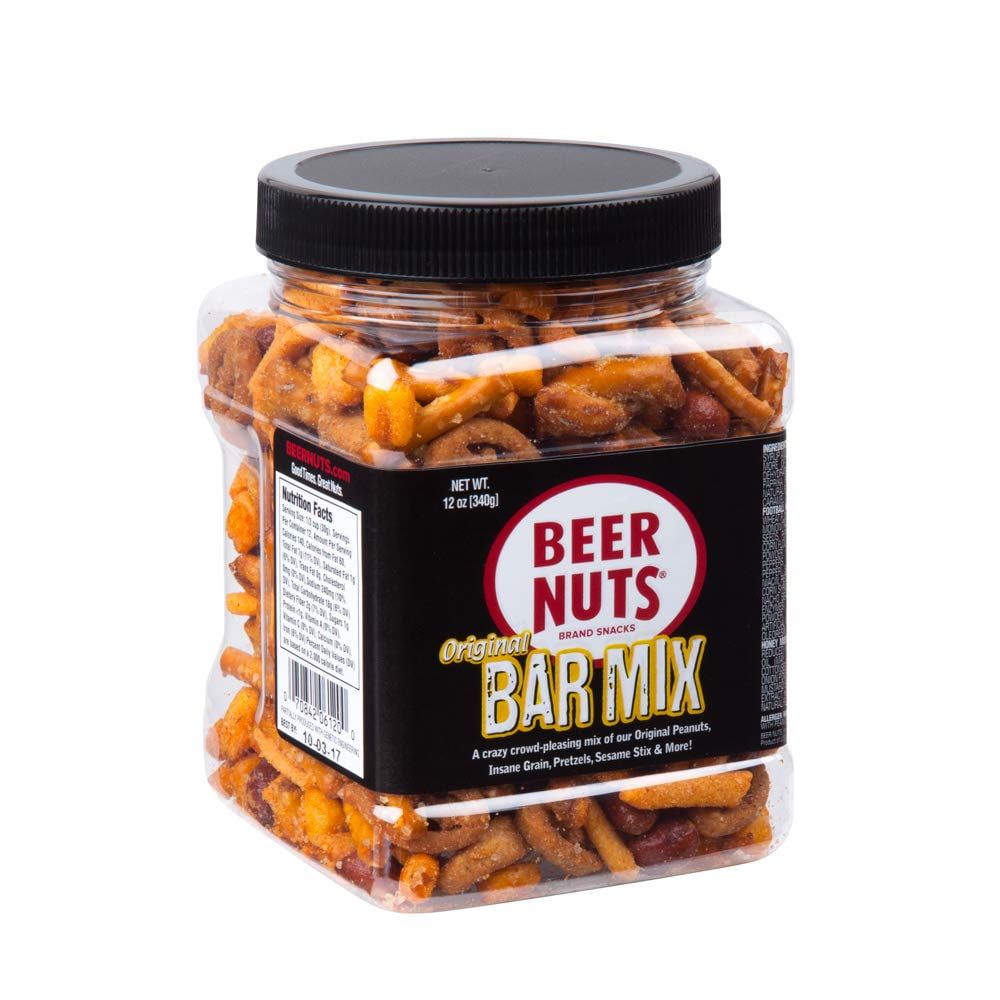 BEER NUTS Original Bar Mix 12 oz. Jar Salty Pub Snack